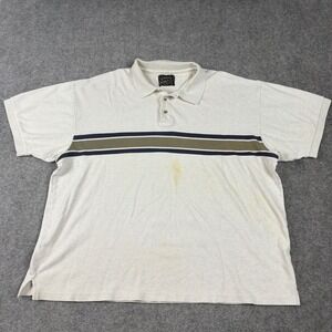 The Arrow Company Polo Shirt Mens XL White Striped Pastime Short Sleeve‎ Golf